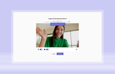 Uma captura de tela de um chat com vídeo em que uma garota está vestindo uma camiseta verde